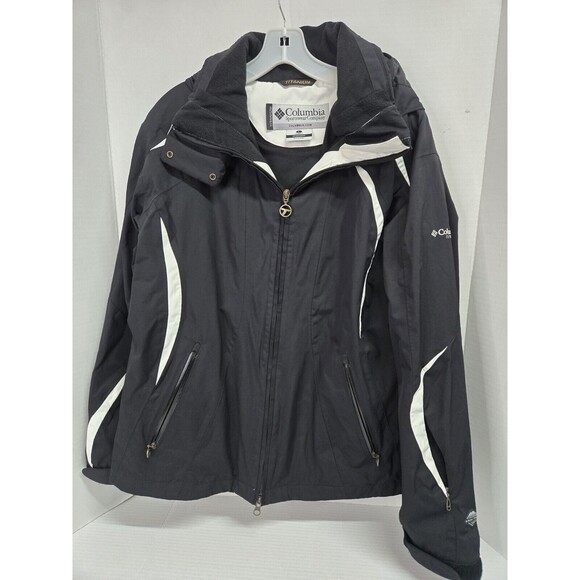 Columbia Titanium Jacket Womens L Black Full Zip Hardshell Windbreaker Coat Omni - Picture 1 of 13